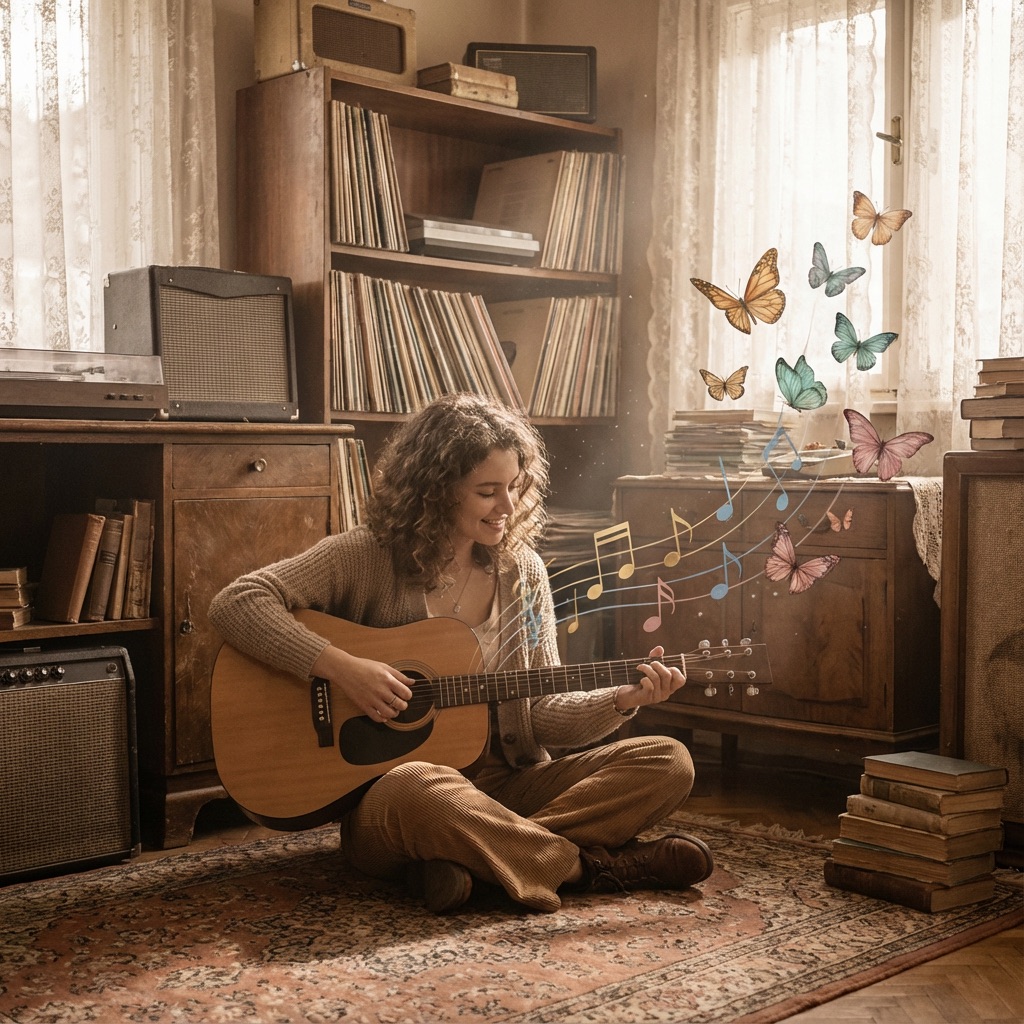 Erstellen Sie Geschichte zu Musik